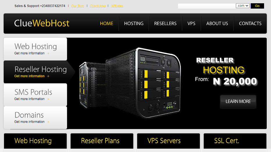 Clue Webhost Website